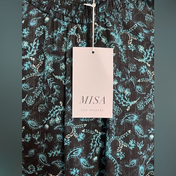 MISA Los Angeles "Savanna" floral Print Assymetrical Ruffle Hem Dress S   NWT - Picture 4 of 9